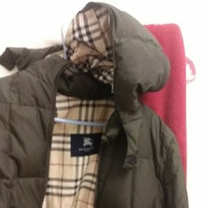 Burberry London quilted dark olive woman's coat.